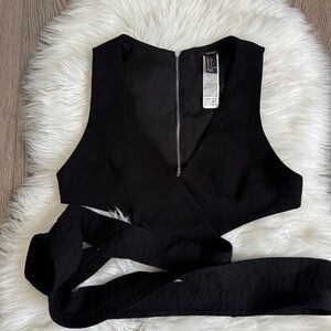 Forever 21 Black Wrap Crop Top